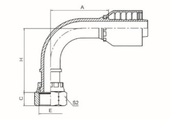 90°美制ORFS內螺紋平面 ISO 12151-1 SAE J516