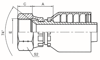 美制JIC內螺紋74°內錐面 SAE J514