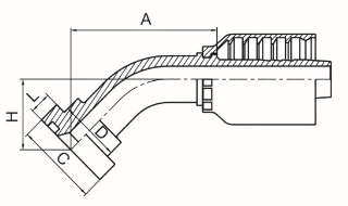 45°SAE 法蘭3000PSI